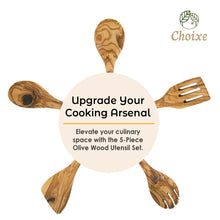 Load image into Gallery viewer, Choixe – Natural Olive Wood Kitchen Server Set (5 Pc)