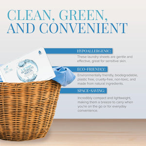 Pursonic - Natural Eco-Friendly Laundry Detergent Sheets - Fresh Linen Scent