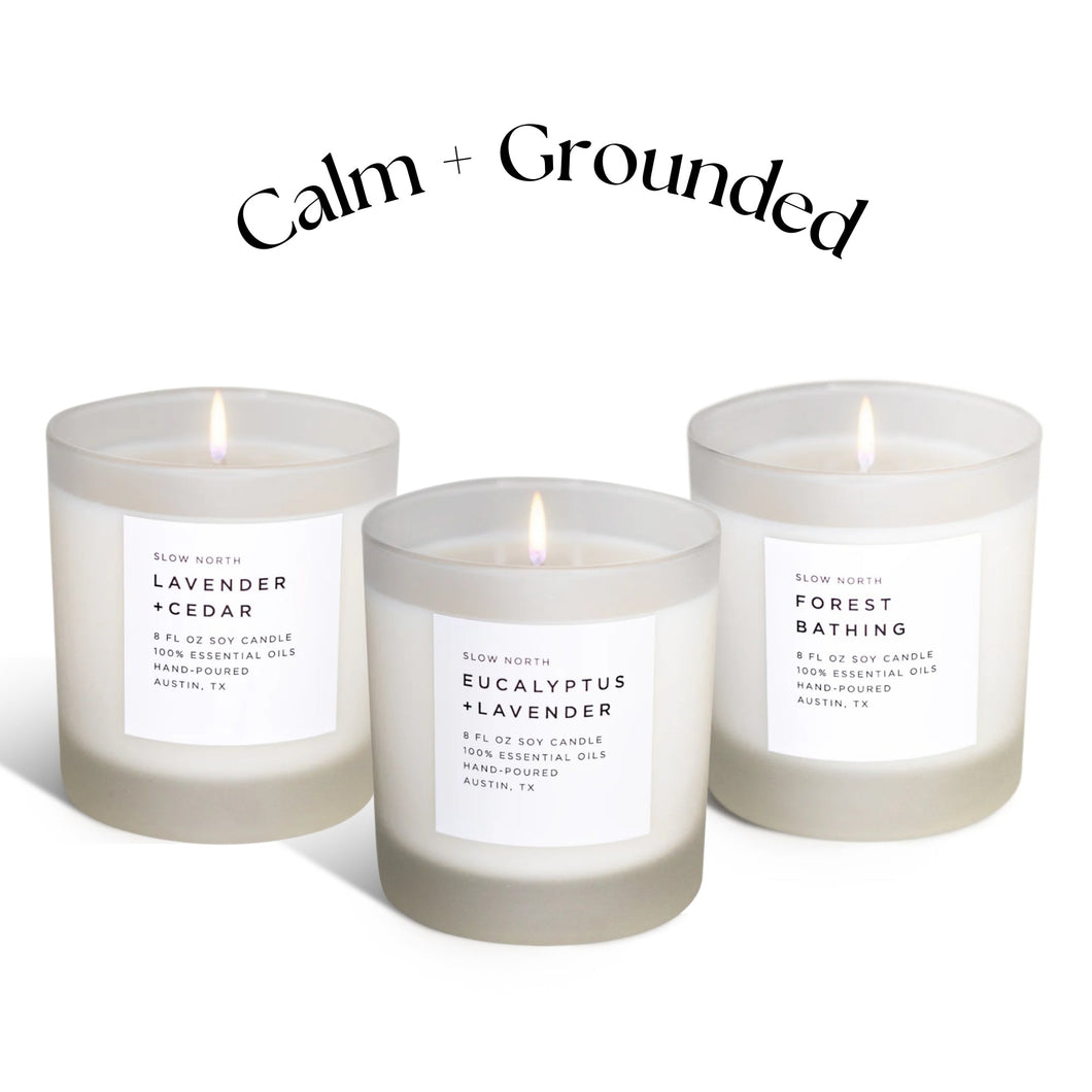 Slow North – All Natural Signature Candle Bundle – Calm + Grounded Trio