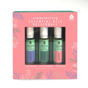 Pursonic - Aromatherapy Essential Oil Rollerballs (Lavender, Peppermint, Rosehip)