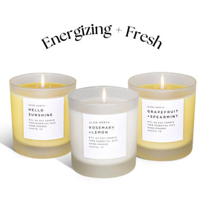Slow North - All Natural Signature Candle Bundle - Energizing + Fresh Trio