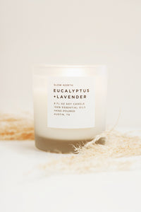 Slow North - All Natural Soy Wax Candle - Eucalyptus + Lavender Scent
