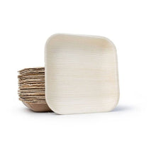 Load image into Gallery viewer, Karmic Seed - Compostable Palm Leaf Square Plates 7&quot;
