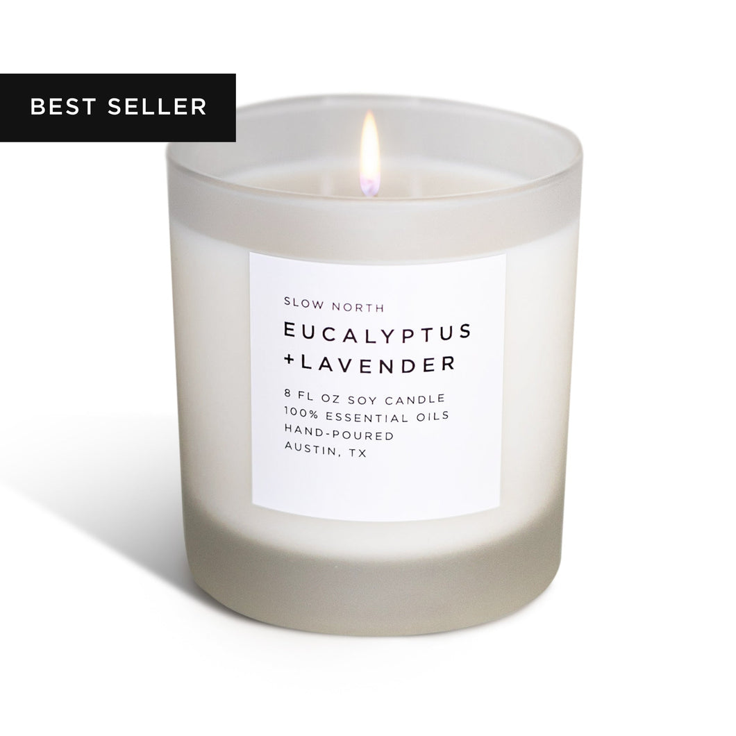 Slow North - All Natural Soy Wax Candle - Eucalyptus + Lavender Scent