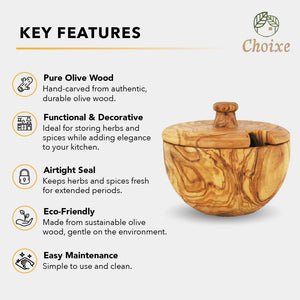 Choixe - Mediterranean Olive Wood Canister 6oz.