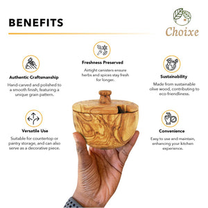 Choixe - Mediterranean Olive Wood Canister 6oz.