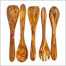 Load image into Gallery viewer, Choixe – Natural Olive Wood Kitchen Server Set (5 Pc)
