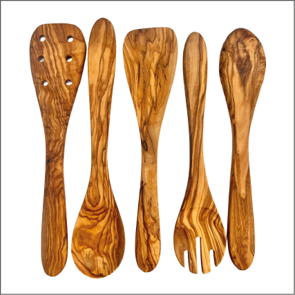 Choixe – Natural Olive Wood Kitchen Server Set (5 Pc)