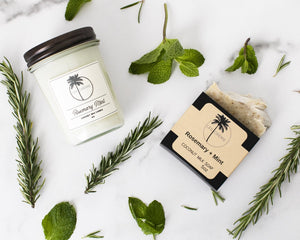 Les Creme - All Natural Coconut Wax Candle - Rosemary Mint Scent