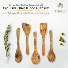 Load image into Gallery viewer, Choixe – Natural Olive Wood Kitchen Server Set (5 Pc)
