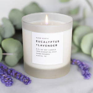 Slow North - All Natural Soy Wax Candle - Eucalyptus + Lavender Scent