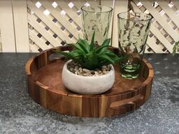 Kalmar Home – Aalborg Acacia Wood Round Serving Tray